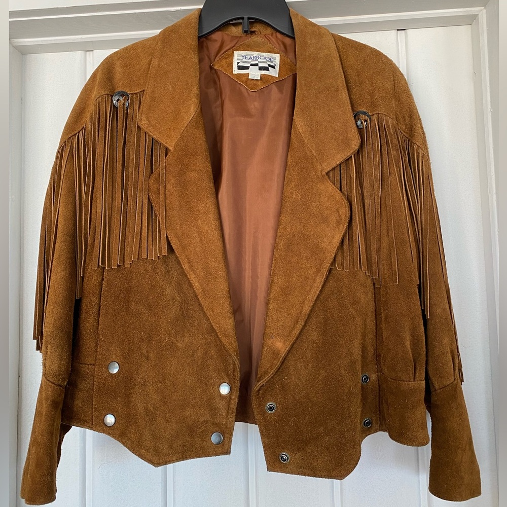 Brown Suede/Leather Fringe Jacket